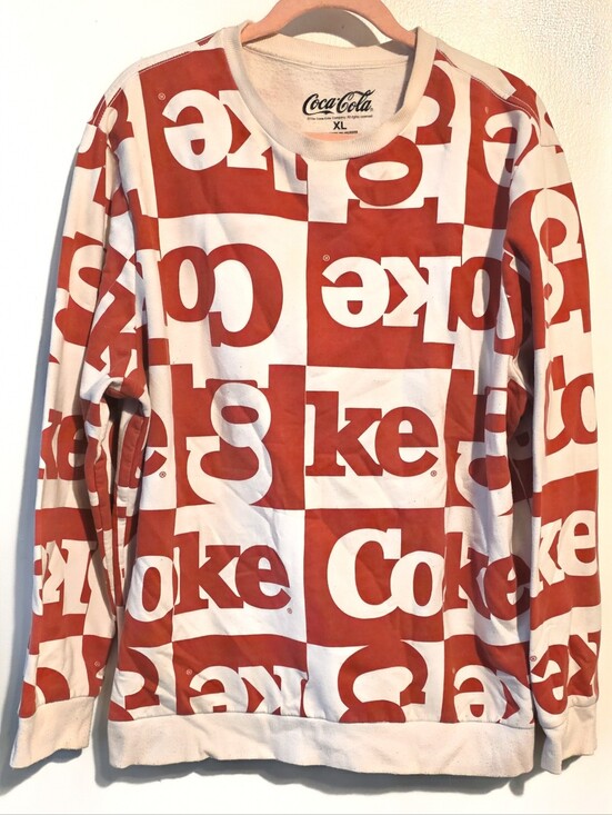 Coca Cola Tops - Coca-Cola Red & White Checkerboard Logo Pullover